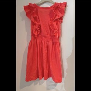Bright neon coral cotton dress. Crewcuts. Size 5. Excellent condition.